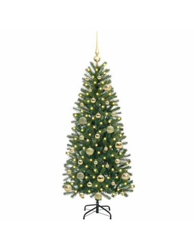 Albero di Natale artificiale con 150 LED Verde 120 cm PE e PVC