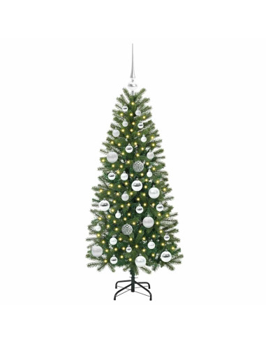 Albero di Natale artificiale con 150 LED Verde 120 cm PE e PVC