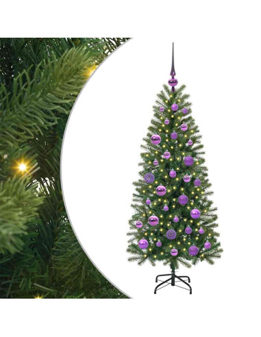Albero di Natale artificiale con 150 LED Verde 120 cm PE e PVC