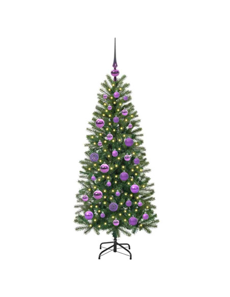 Albero di Natale artificiale con 150 LED Verde 120 cm PE e PVC