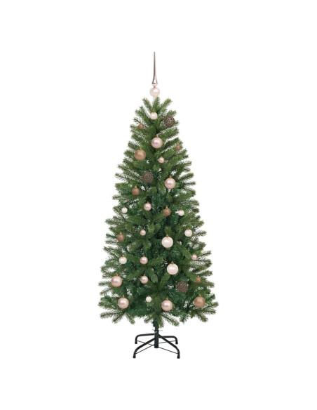 Albero di Natale artificiale con 150 LED Verde 150 cm PE e PVC