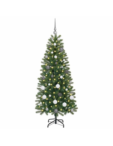 Albero di Natale artificiale con 150 LED Verde 150 cm PE e PVC