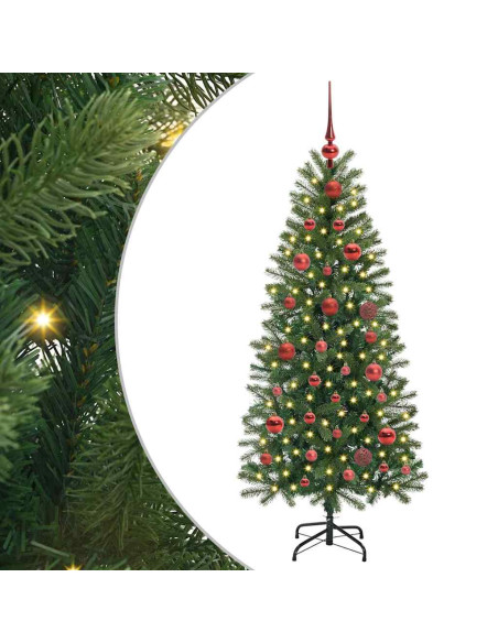 Albero di Natale artificiale con 150 LED Verde 150 cm PE e PVC