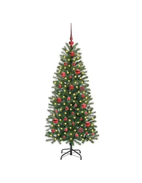 Albero di Natale artificiale con 150 LED Verde 150 cm PE e PVC