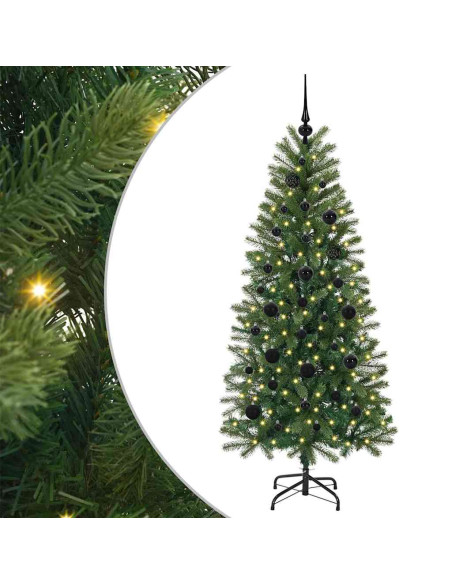 Albero di Natale artificiale con 150 LED Verde 150 cm PE e PVC