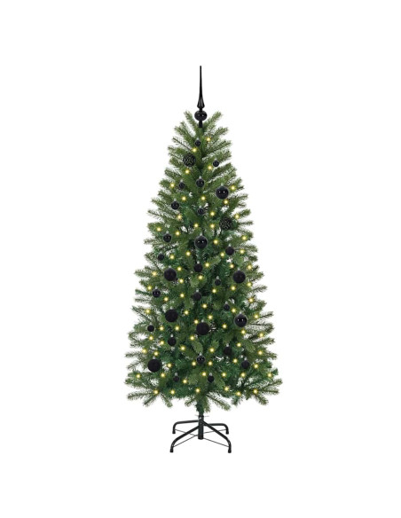 Albero di Natale artificiale con 150 LED Verde 150 cm PE e PVC
