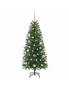Albero di Natale artificiale con 150 LED Verde 150 cm PE e PVC 2