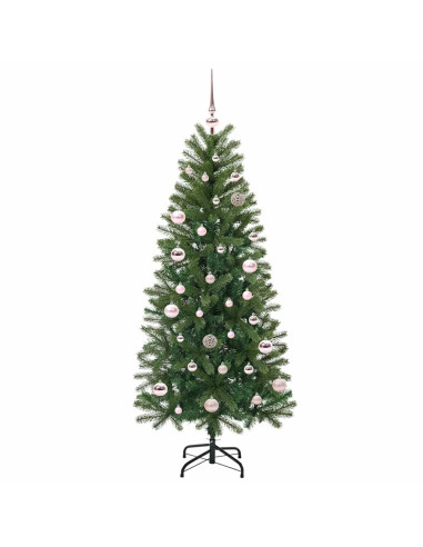 Albero di Natale artificiale con 150 LED Verde 150 cm PE e PVC