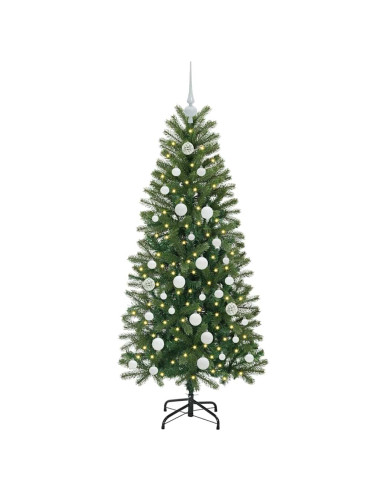 Albero di Natale artificiale con 150 LED Verde 150 cm PE e PVC