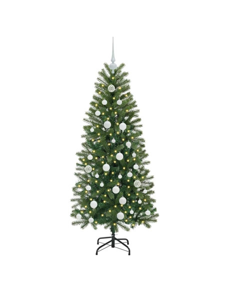 Albero di Natale artificiale con 150 LED Verde 150 cm PE e PVC