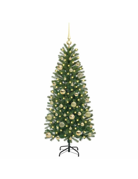 Albero di Natale artificiale con 150 LED Verde 150 cm PE e PVC