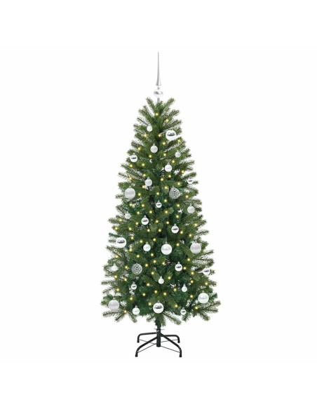 Albero di Natale artificiale con 150 LED Verde 150 cm PE e PVC