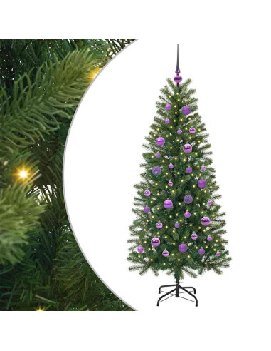 Albero di Natale artificiale con 150 LED Verde 150 cm PE e PVC