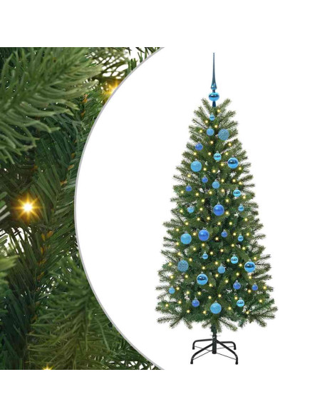 Albero di Natale artificiale con 150 LED Verde 150 cm PE e PVC
