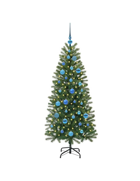 Albero di Natale artificiale con 150 LED Verde 150 cm PE e PVC