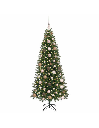 Albero di Natale artificiale con 300 LED Verde 180 cm PE e PVC