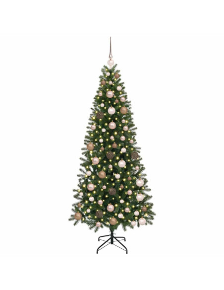Albero di Natale artificiale con 300 LED Verde 180 cm PE e PVC