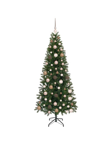 Albero di Natale artificiale con 300 LED Verde 180 cm PE e PVC