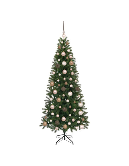 Albero di Natale artificiale con 300 LED Verde 180 cm PE e PVC