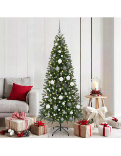 Albero di Natale artificiale con 300 LED Verde 180 cm PE e PVC 2