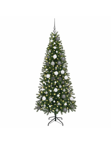 Albero di Natale artificiale con 300 LED Verde 180 cm PE e PVC