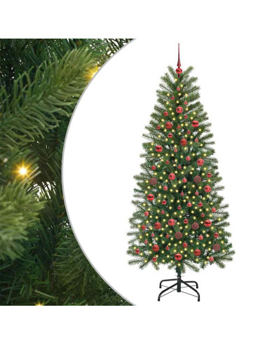 Albero di Natale artificiale con 300 LED Verde 180 cm PE e PVC