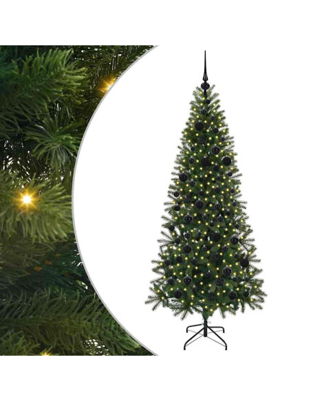 Albero di Natale artificiale con 300 LED Verde 180 cm PE e PVC