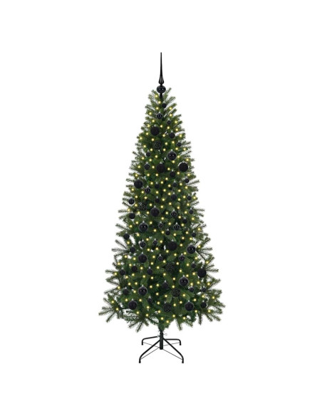Albero di Natale artificiale con 300 LED Verde 180 cm PE e PVC