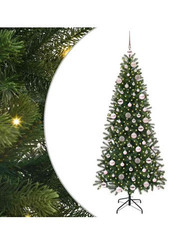 Albero di Natale artificiale con 300 LED Verde 180 cm PE e PVC
