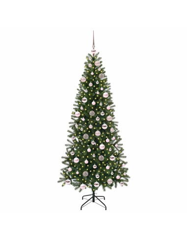 Albero di Natale artificiale con 300 LED Verde 180 cm PE e PVC
