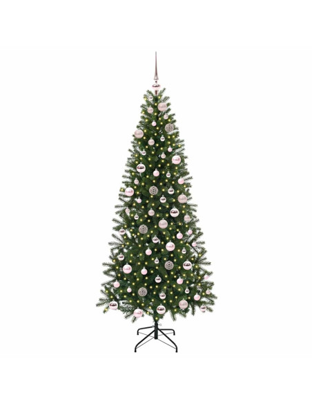 Albero di Natale artificiale con 300 LED Verde 180 cm PE e PVC