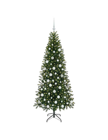 Albero di Natale artificiale con 300 LED Verde 180 cm PE e PVC