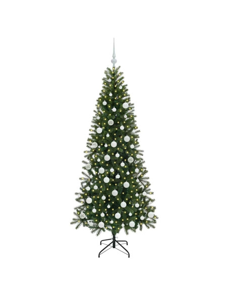 Albero di Natale artificiale con 300 LED Verde 180 cm PE e PVC