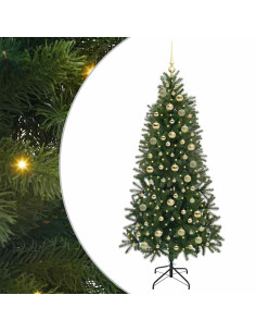 Albero di Natale artificiale con 300 LED Verde 180 cm PE e PVC 2