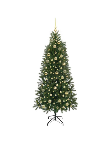 Albero di Natale artificiale con 300 LED Verde 180 cm PE e PVC