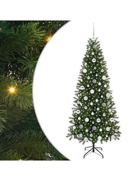 Albero di Natale artificiale con 300 LED Verde 180 cm PE e PVC