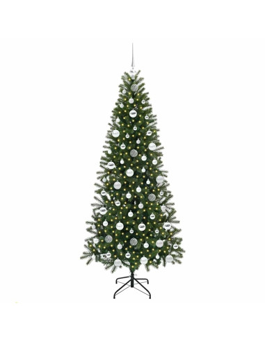 Albero di Natale artificiale con 300 LED Verde 180 cm PE e PVC