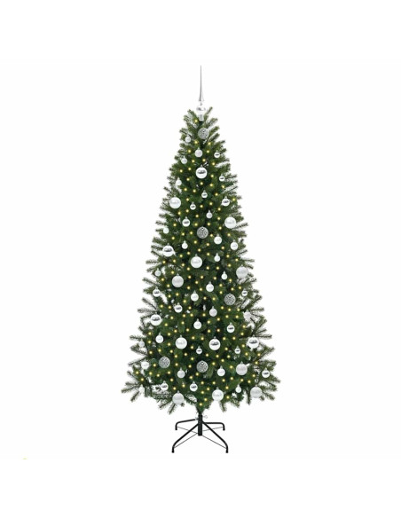 Albero di Natale artificiale con 300 LED Verde 180 cm PE e PVC