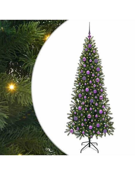 Albero di Natale artificiale con 300 LED Verde 180 cm PE e PVC