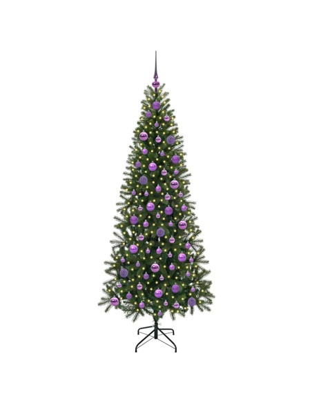 Albero di Natale artificiale con 300 LED Verde 180 cm PE e PVC