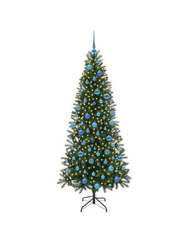 Albero di Natale artificiale con 300 LED Verde 180 cm PE e PVC