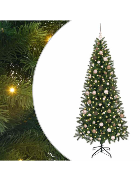 Albero di Natale artificiale con 300 LED Verde 210 cm PE e PVC