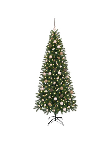Albero di Natale artificiale con 300 LED Verde 210 cm PE e PVC