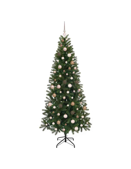Albero di Natale artificiale con 300 LED Verde 210 cm PE e PVC