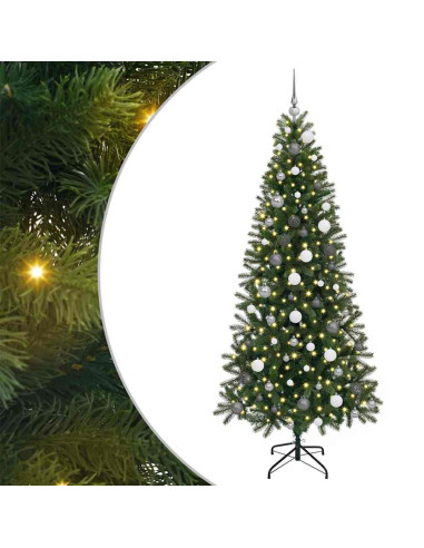 Albero di Natale artificiale con 300 LED Verde 210 cm PE e PVC