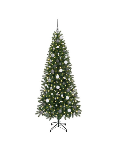 Albero di Natale artificiale con 300 LED Verde 210 cm PE e PVC