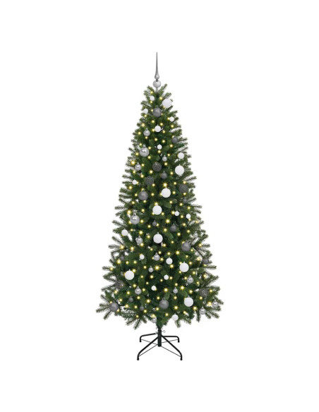 Albero di Natale artificiale con 300 LED Verde 210 cm PE e PVC