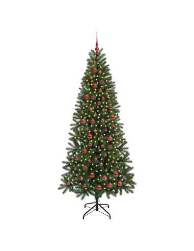 Albero di Natale artificiale con 300 LED Verde 210 cm PE e PVC