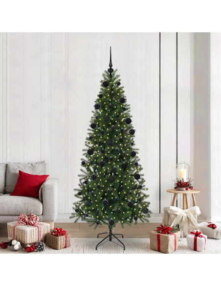 Albero di Natale artificiale con 300 LED Verde 210 cm PE e PVC