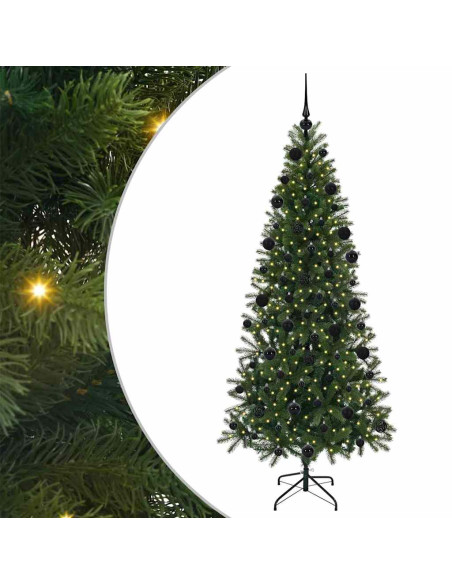 Albero di Natale artificiale con 300 LED Verde 210 cm PE e PVC
